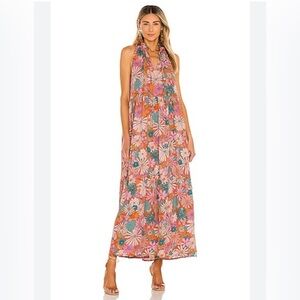 BB Dakota California Soul Floral Tiered Long Maxi Dress, Medium